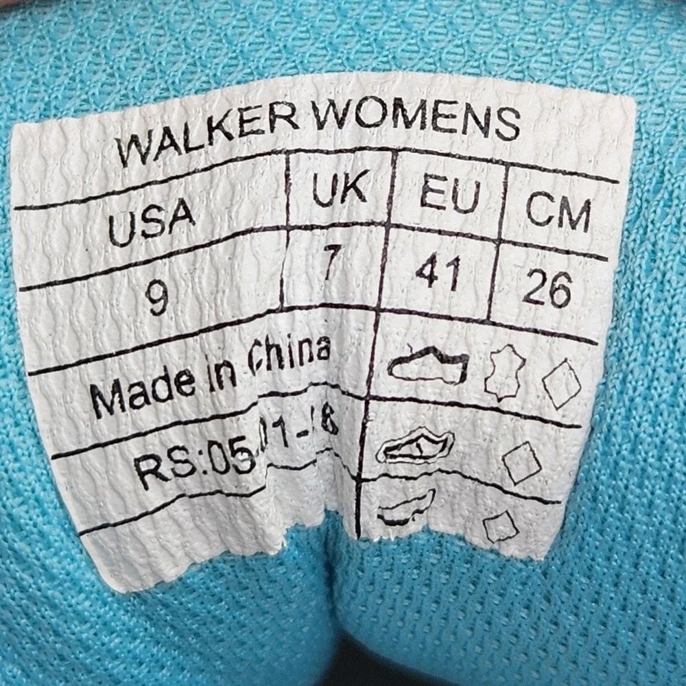 Vionic‎ Walker Sneakers White Teal Leather Orthopedic Walking Shoes Size 9